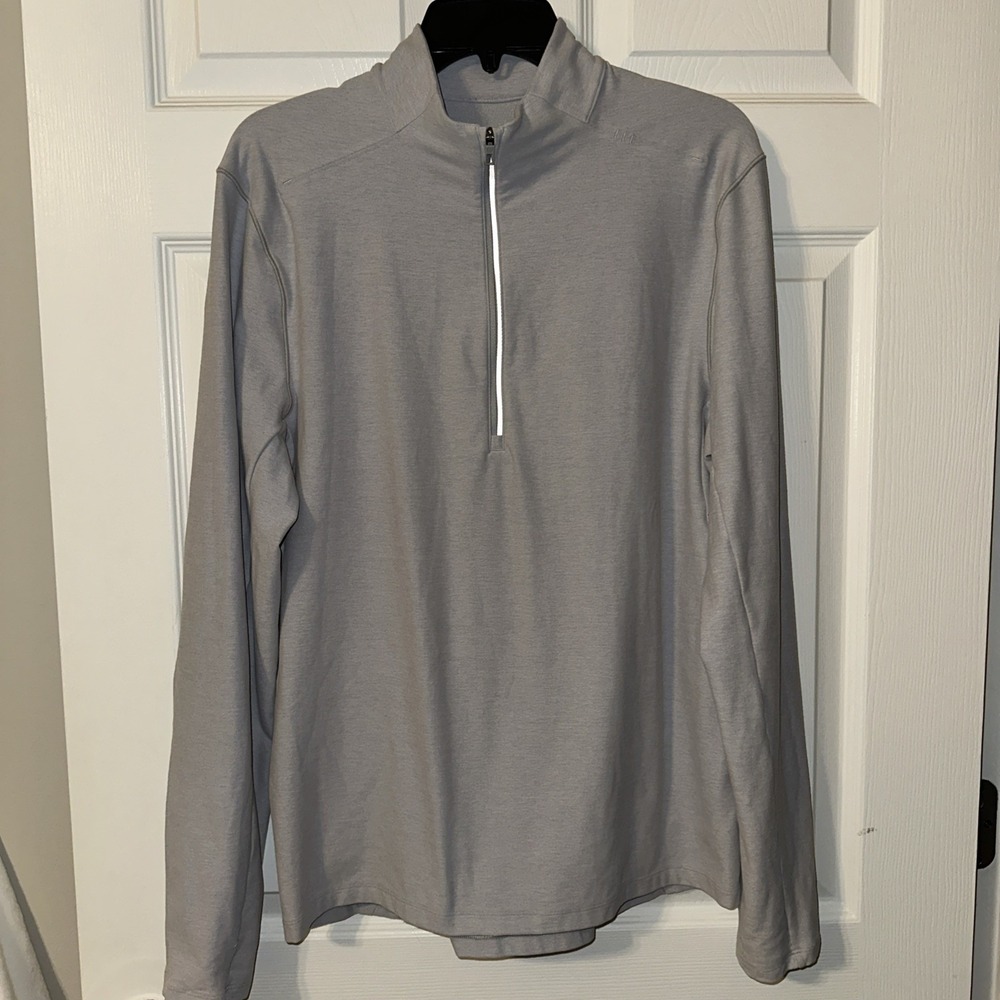 Lululemon Mens Medium Gray Surge 1/4 Zip Pullover Warmup Lightweight Gym